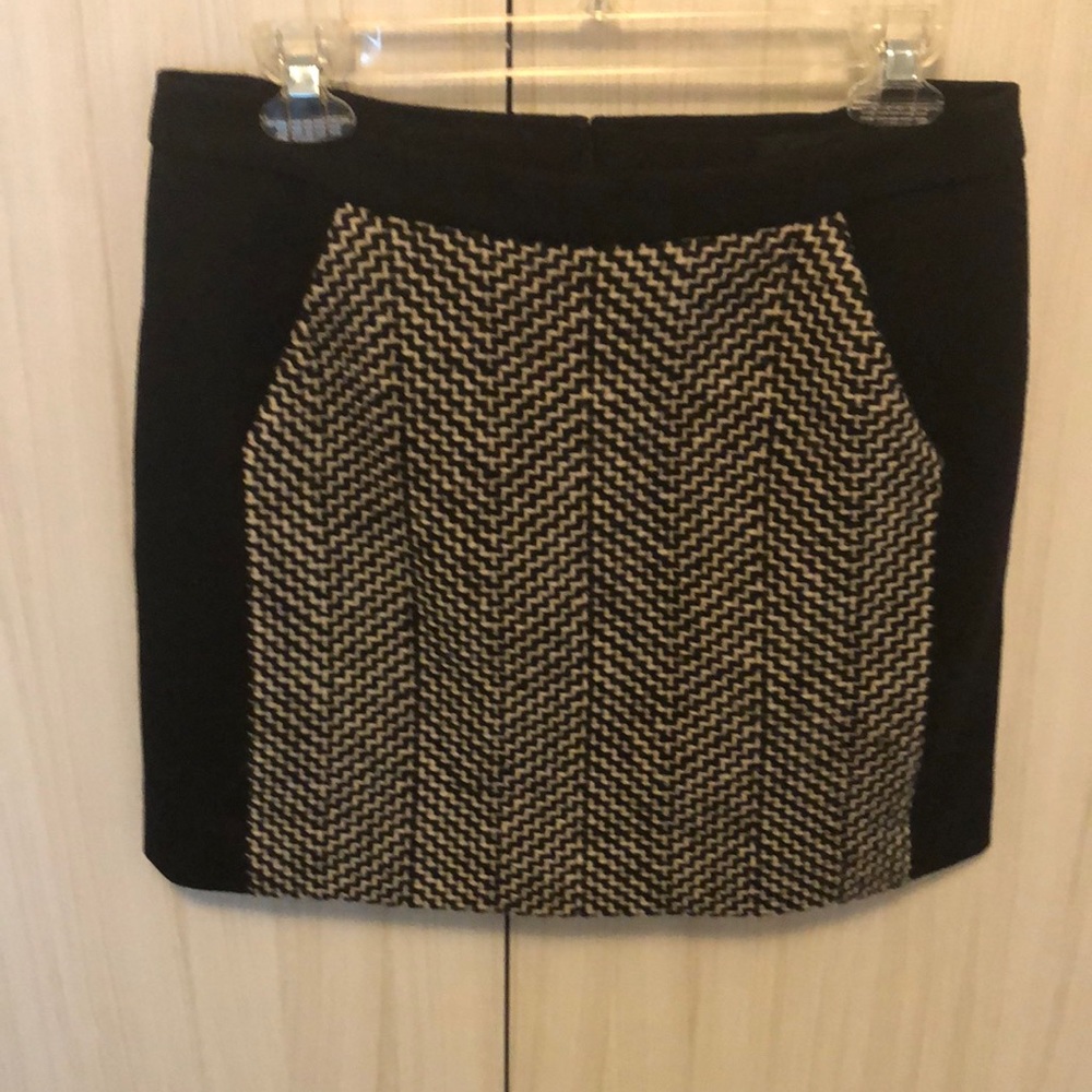 J Crew black wool mini skirt